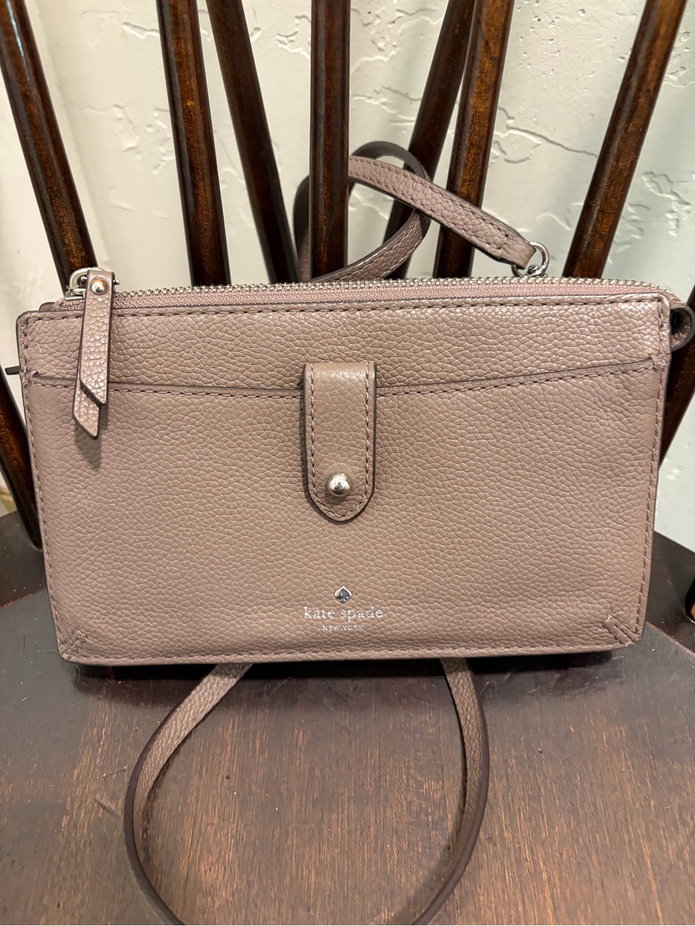 Kate Spade Brown Leather Jackson Small Tab Crossbody Bag